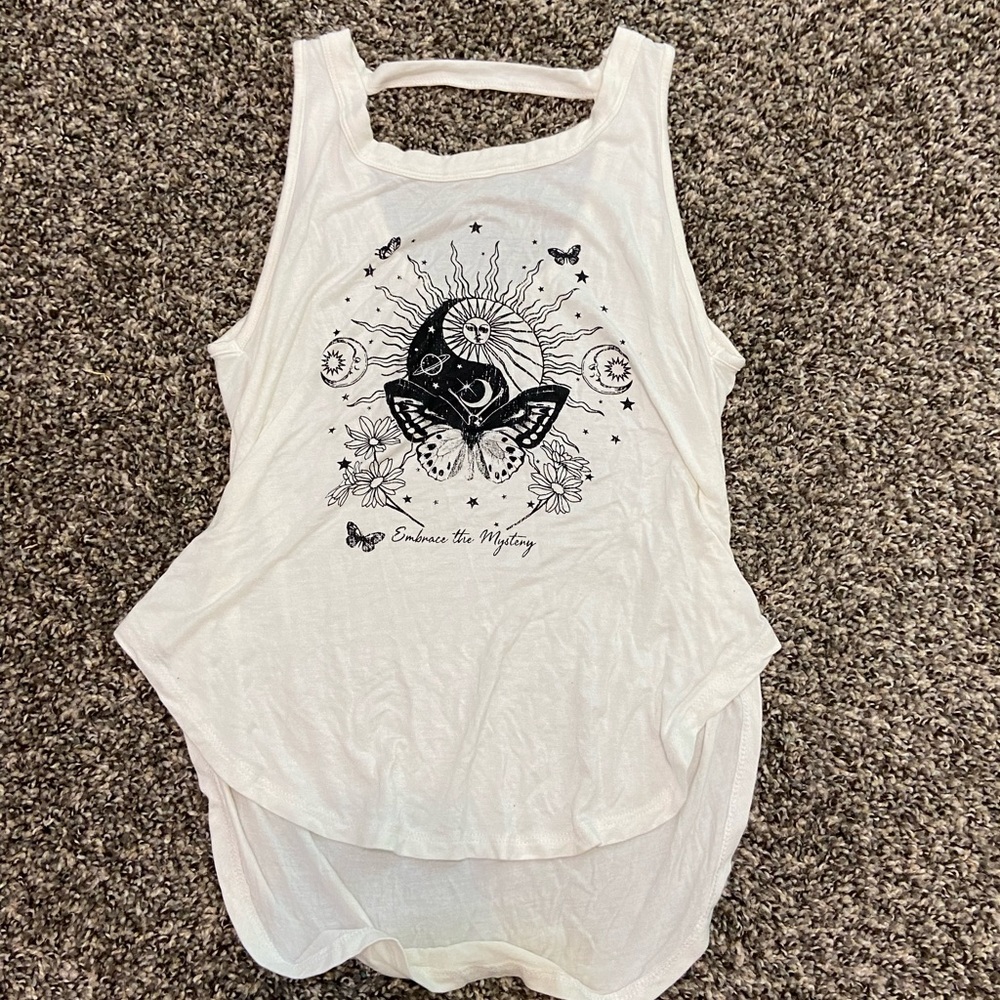 White tank top with design
